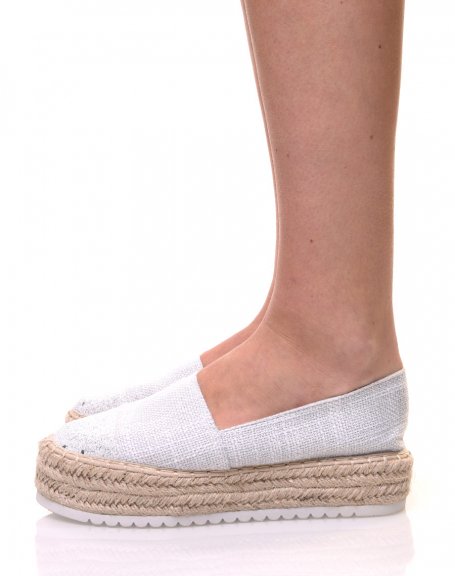 White espadrilles with thick soles