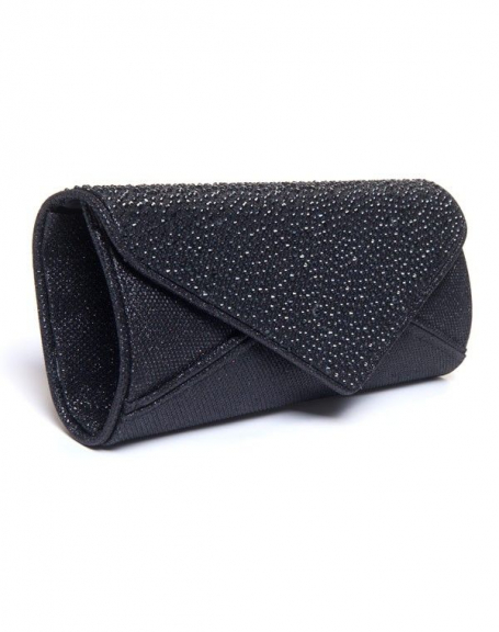 Women's bag Style Shoes: Black evening clutch with rhinestones