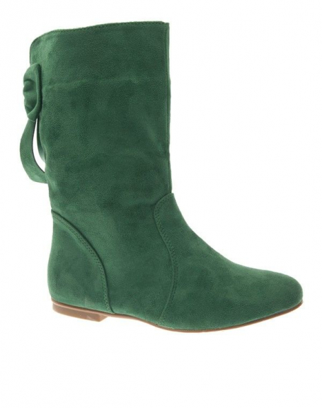 Women's shoe Style Shoes: Green flat boot