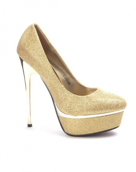 Women's shoe Style Shoes: Shiny gold pump