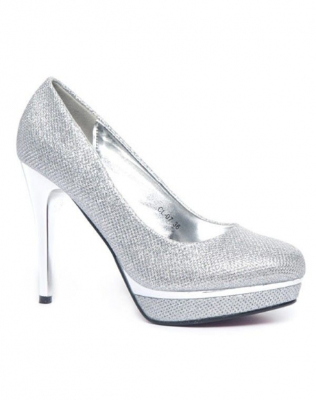 Women's shoe Style Shoes: Silver glitter pump