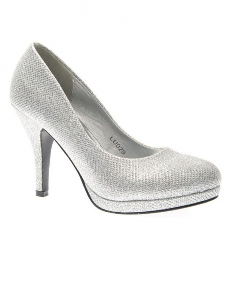 Women's shoe Style Shoes: Silver glitter pump