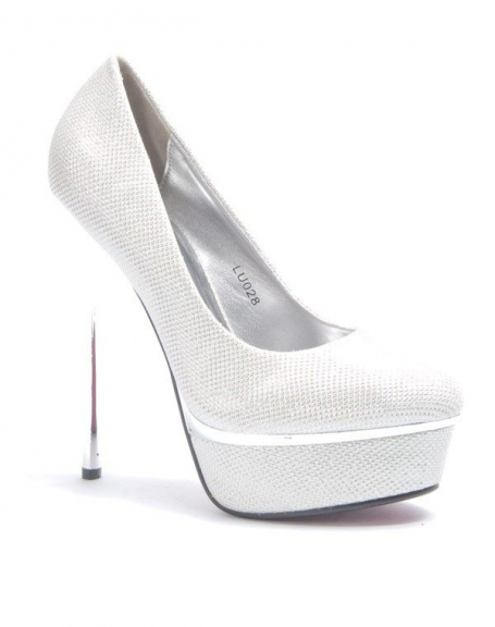 Women's shoe Style Shoes: White shiny pump