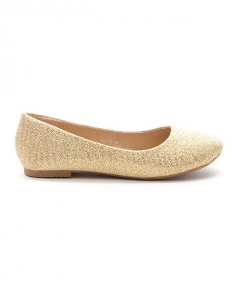 Women's shoes Style Shoes: Gold glitter ballerina