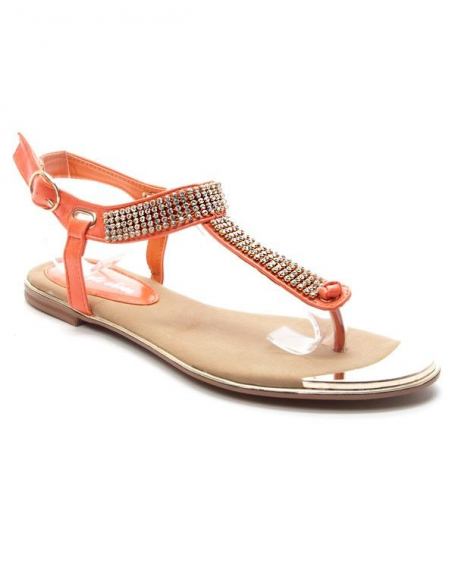 Women's shoes Style Shoes: Rhinestone sandals - coral