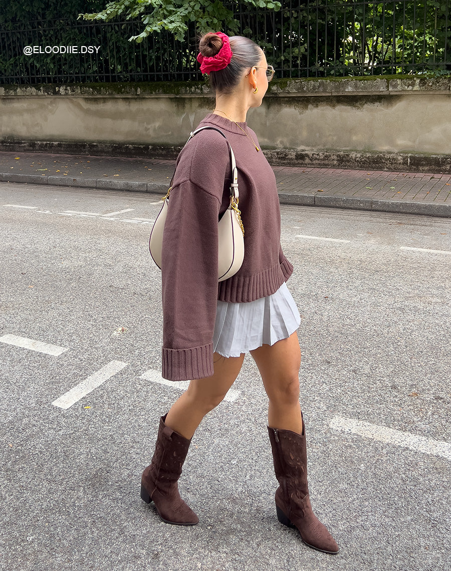 Bottes marron ajourées en suédine – esprit western revisité