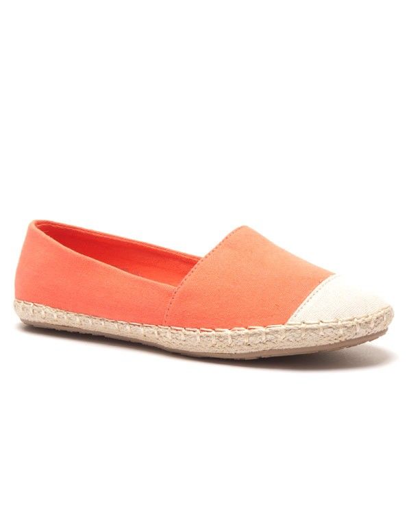 Ballerine corail avec semelle tressée