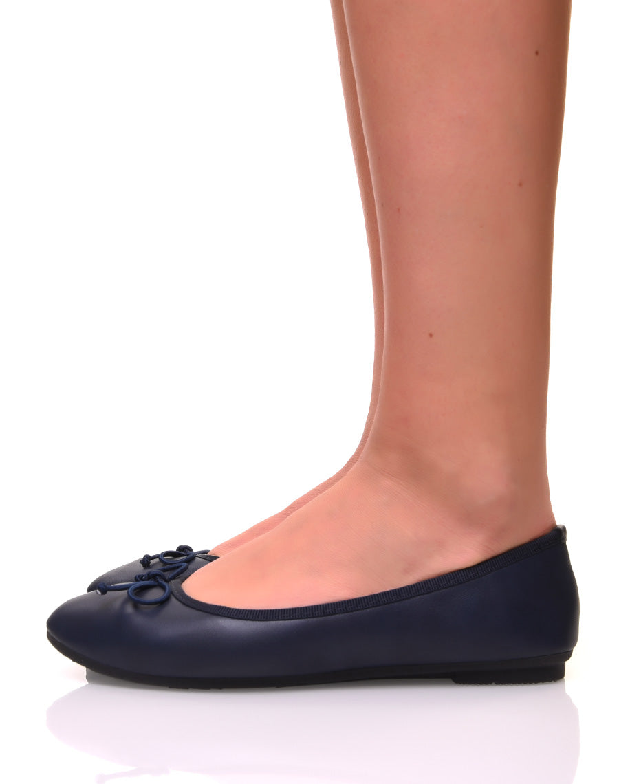 Ballerines bleues marines à petits noeuds