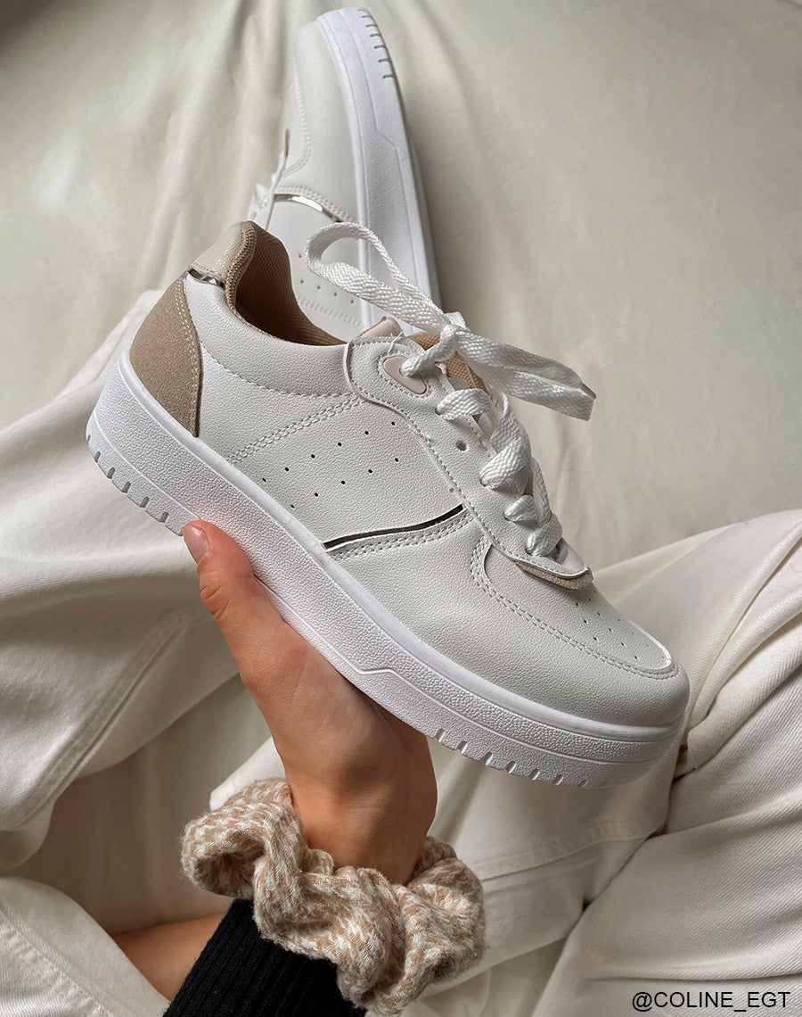 Basket blanche et beige