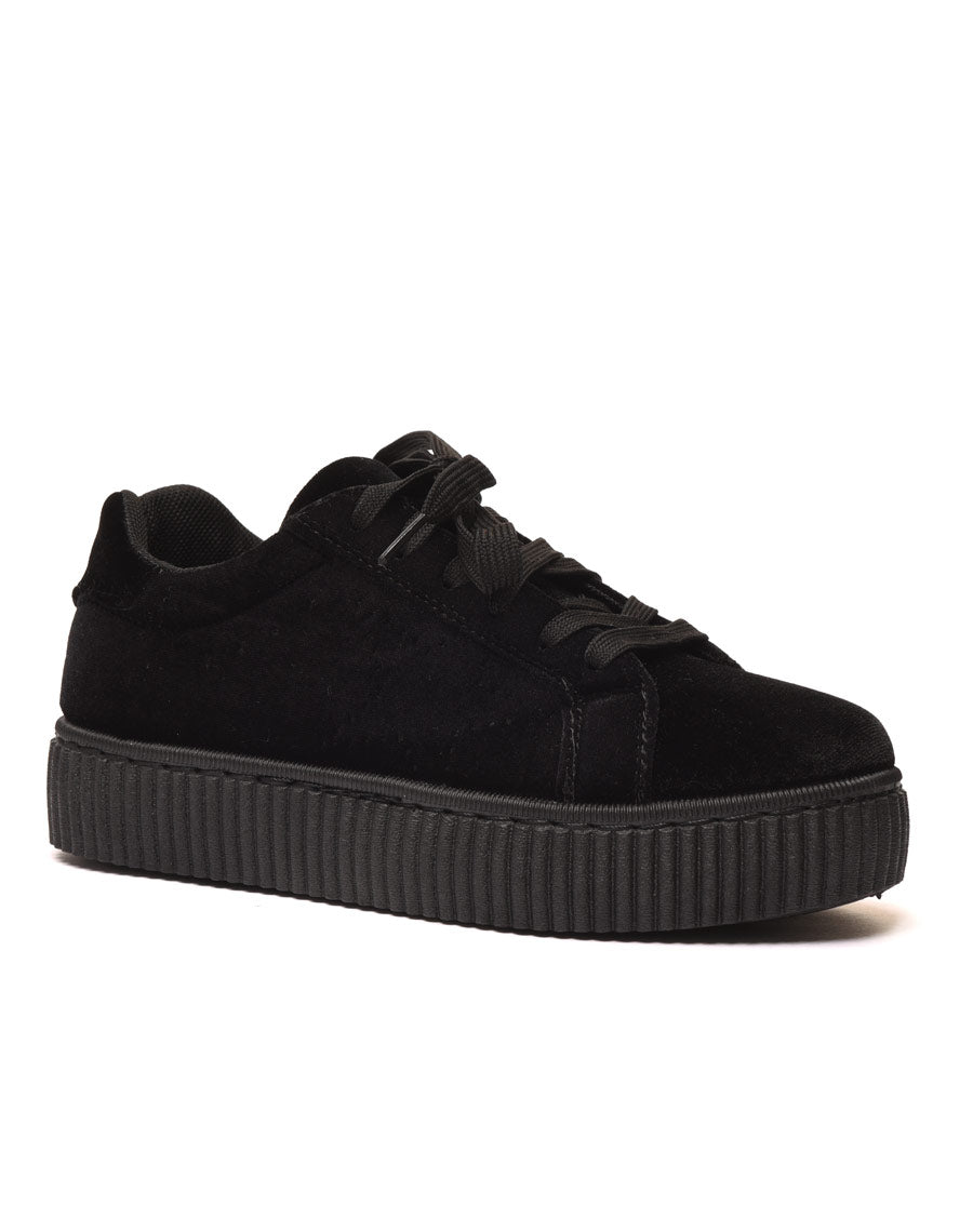 Baskets basses noires en velours