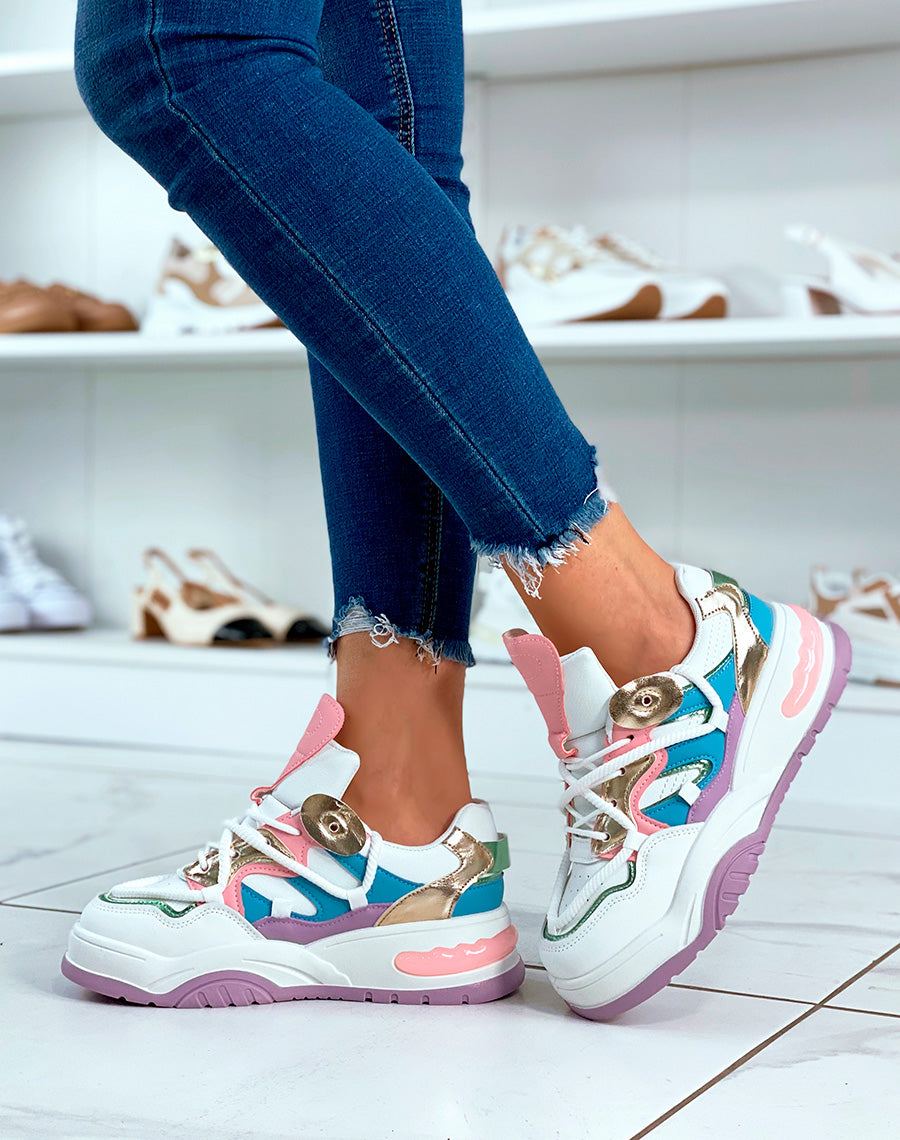 BASKETS BI-COULEURS ? MULTIPLES D?TAILS ET LACET EN CORDE