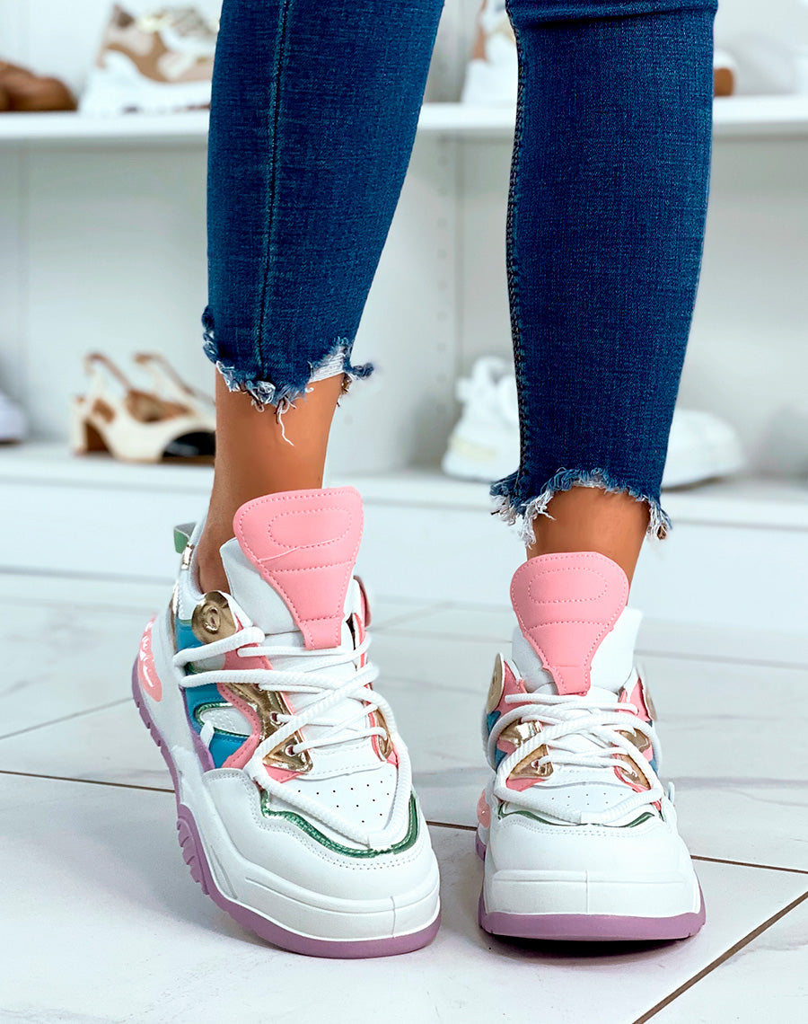 BASKETS BI-COULEURS ? MULTIPLES D?TAILS ET LACET EN CORDE