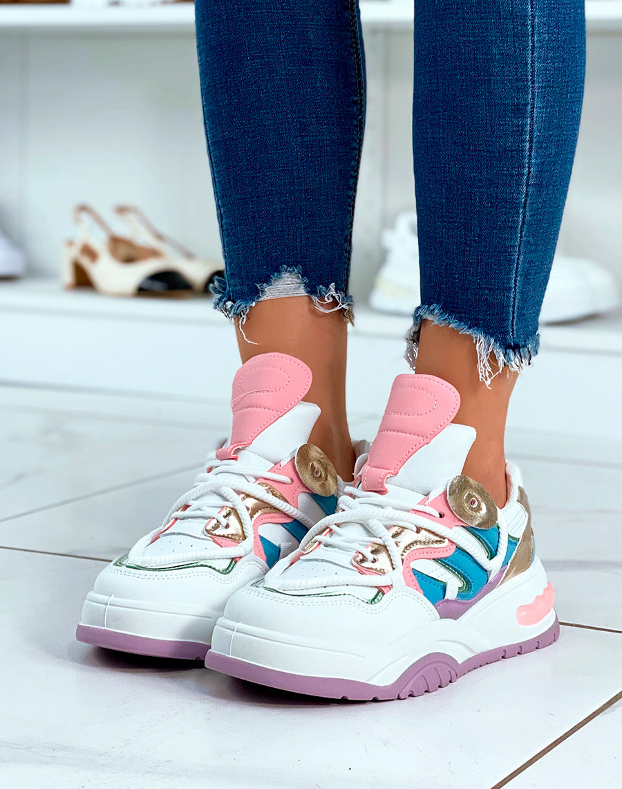 BASKETS BI-COULEURS ? MULTIPLES D?TAILS ET LACET EN CORDE