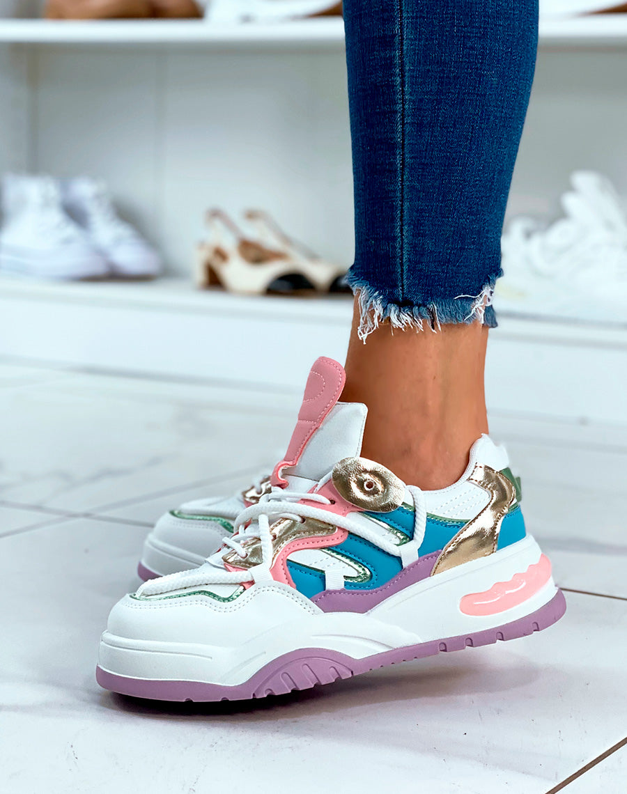 BASKETS BI-COULEURS ? MULTIPLES D?TAILS ET LACET EN CORDE