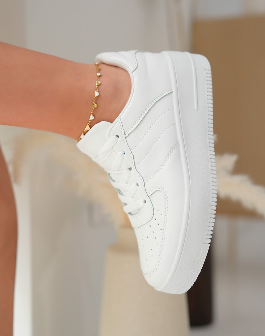 Baskets blanches à grosse plateforme