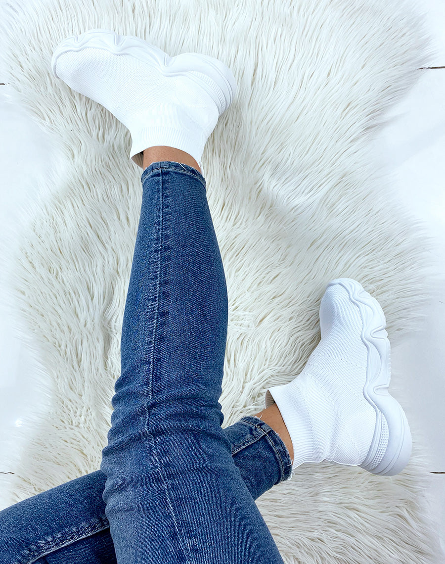 Baskets chaussette blanches