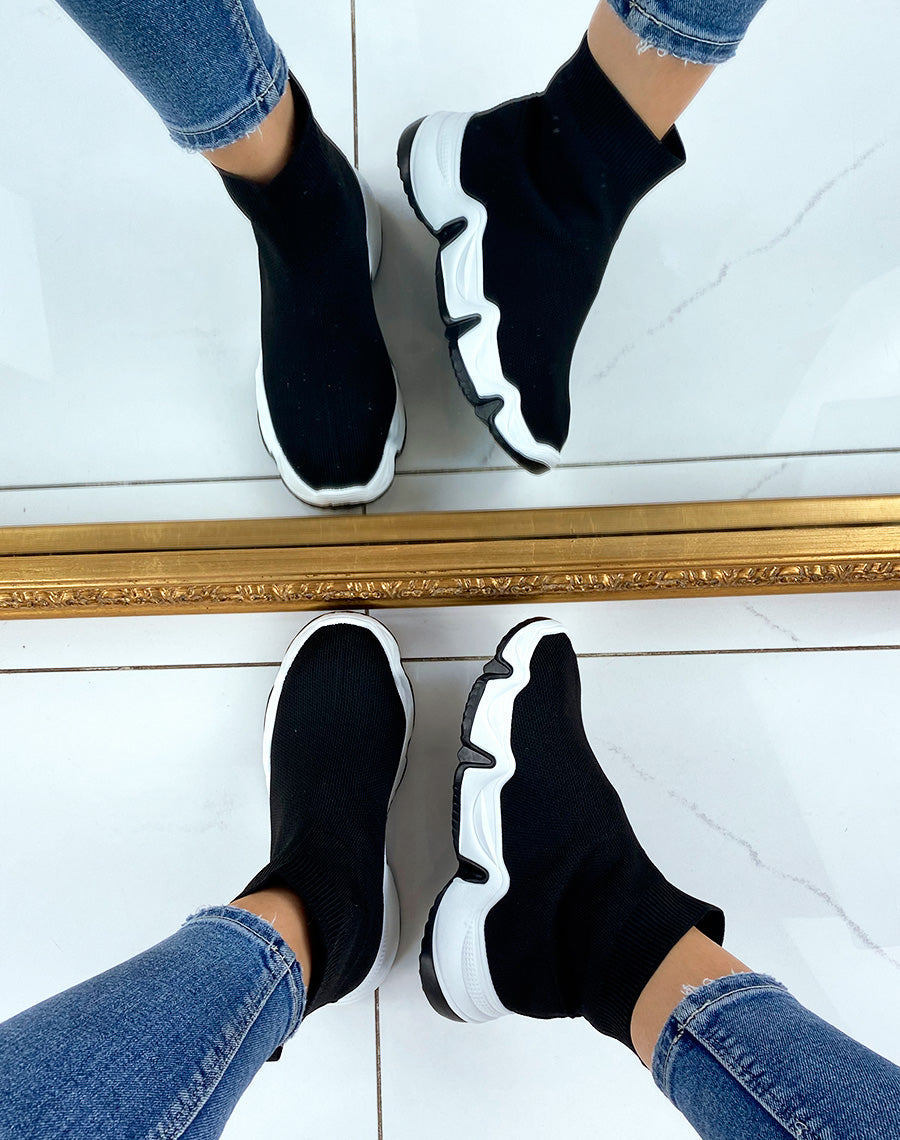 Baskets chaussette noires