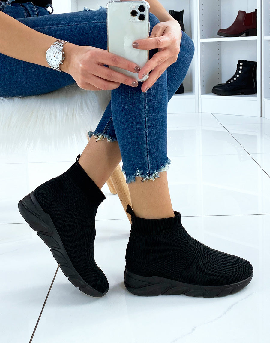 Baskets chaussettes noires