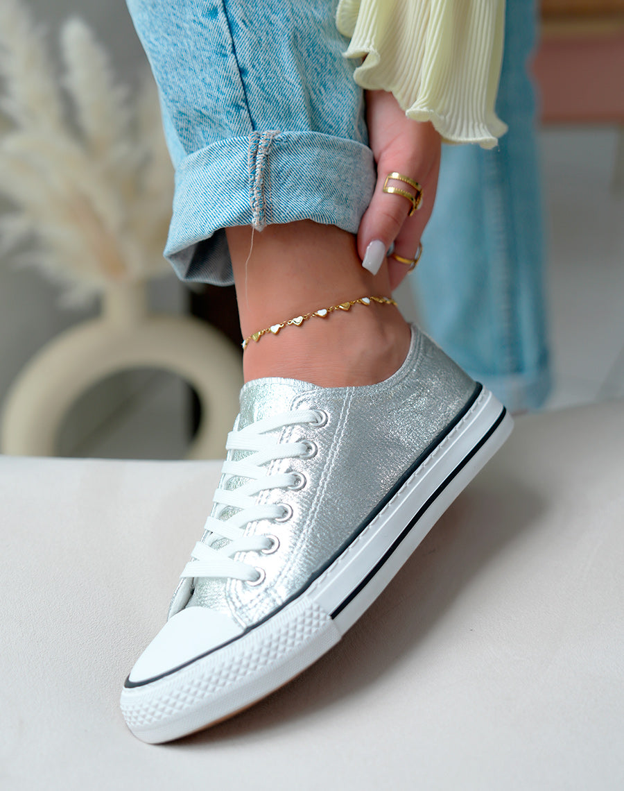Converse Blanche Converse Basse Femme Argent Baskets Converse