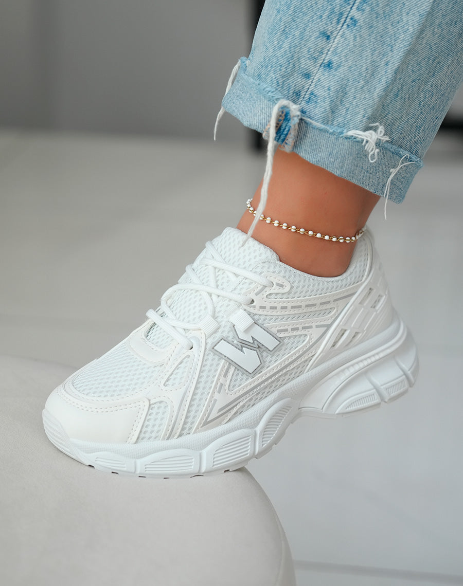 Baskets Femme Blanches et Gris Clair - Main Image
