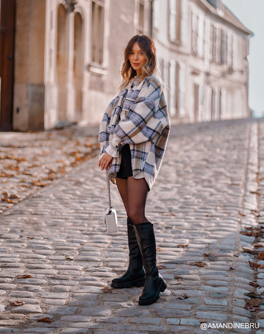 Bottes noires façon chelsea à semelles crantées