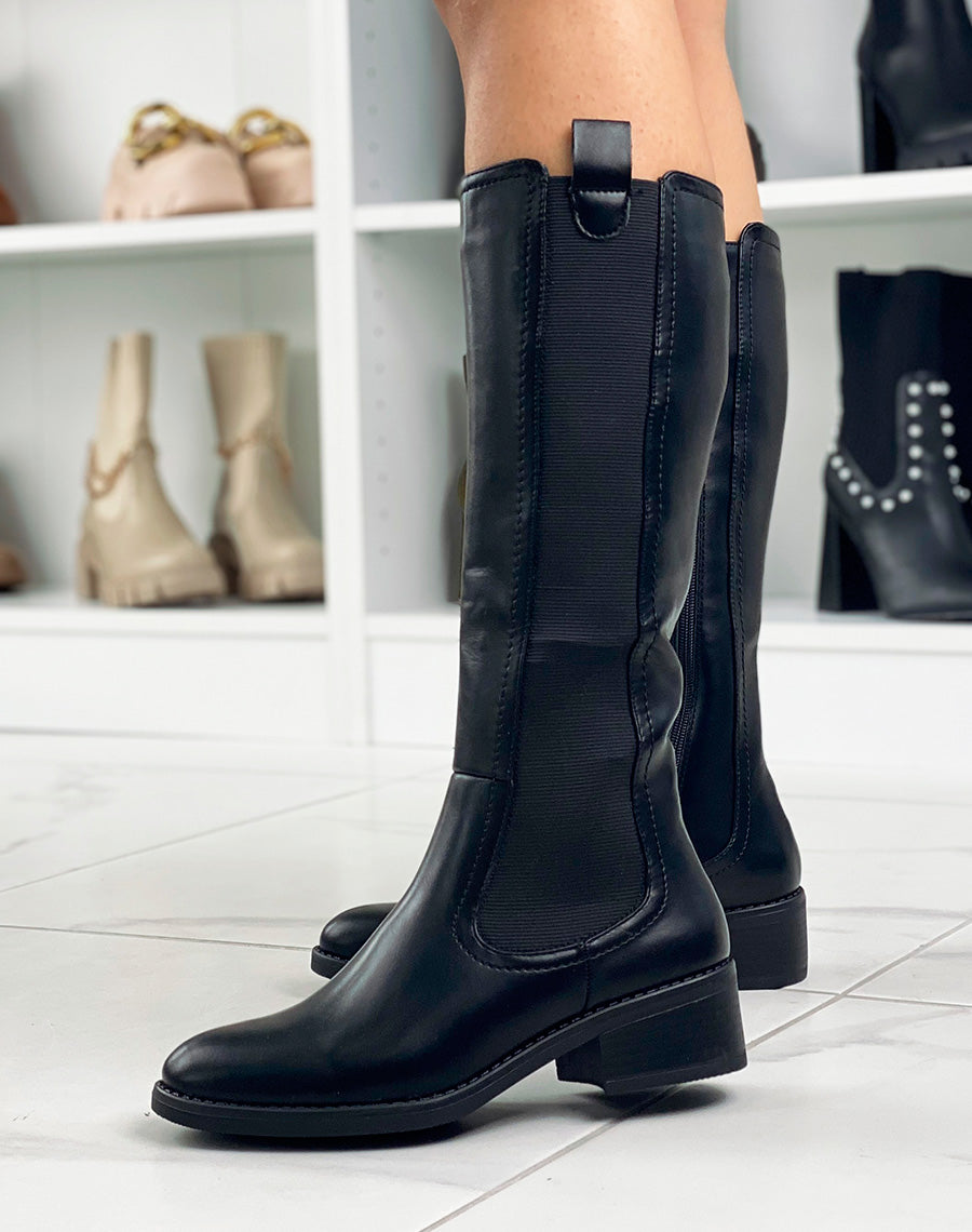 Bottes noires style chelsea