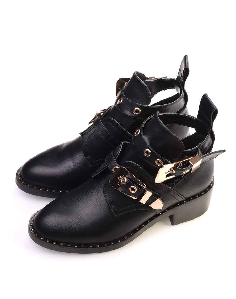 Bottines ajourées noires