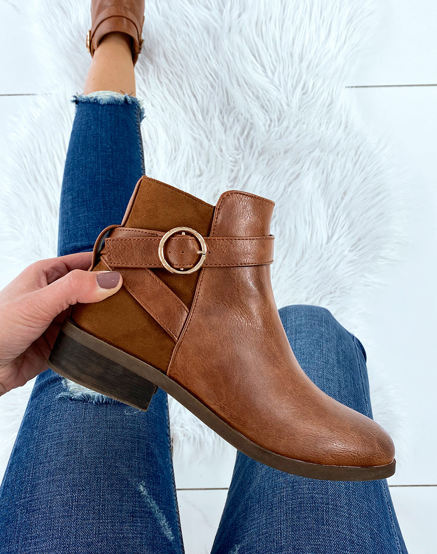 Bottines basses camel bi-matières