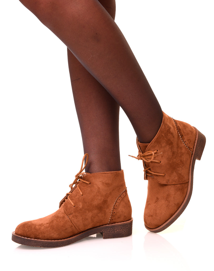 bottines daim lacets