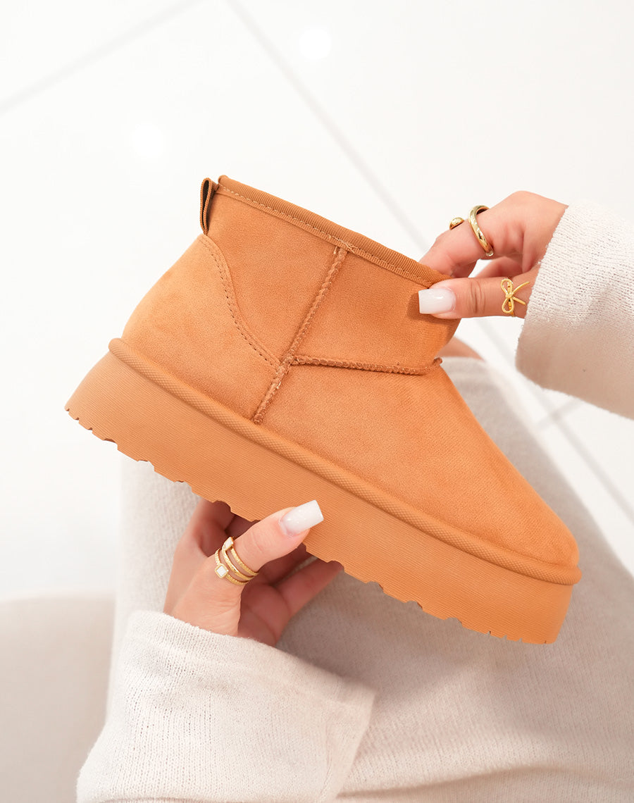 BOTTINES CAMEL ? PLATEFORME FOURR?ES
