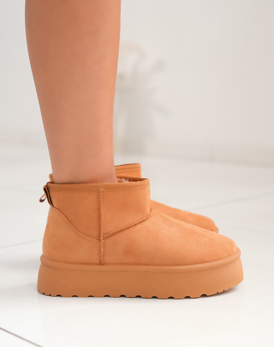 BOTTINES CAMEL ? PLATEFORME FOURR?ES