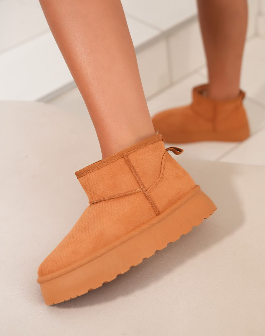 BOTTINES CAMEL ? PLATEFORME FOURR?ES