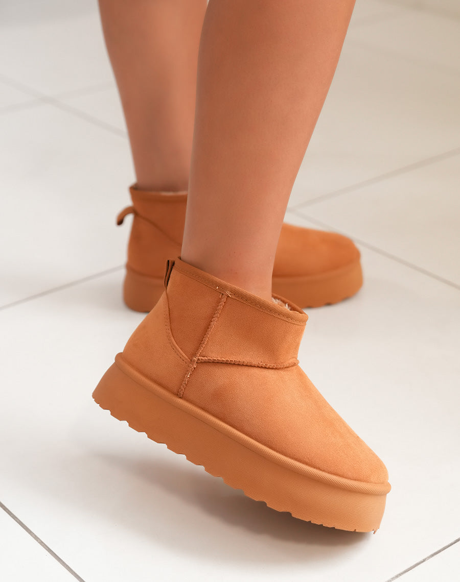 BOTTINES CAMEL ? PLATEFORME FOURR?ES