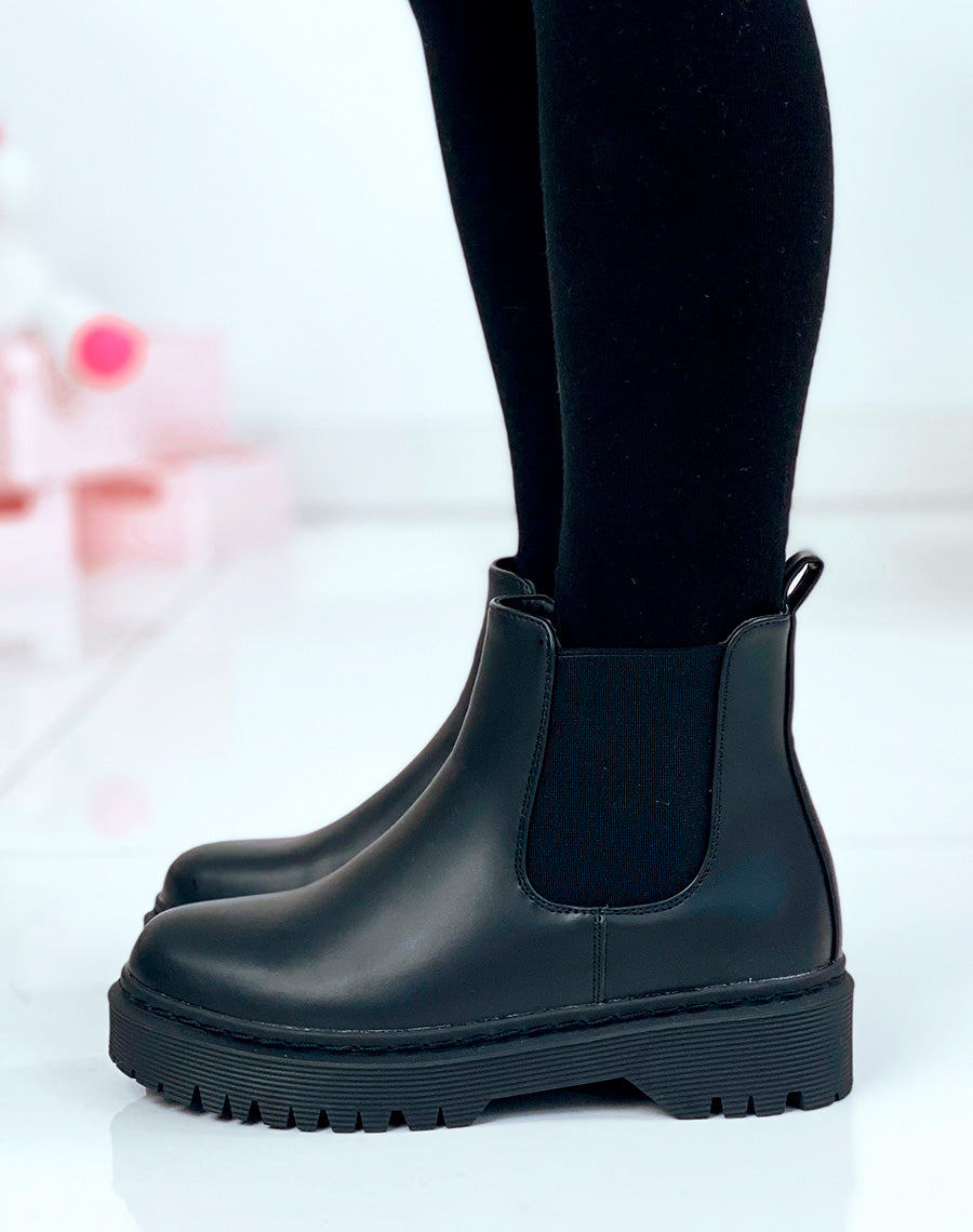 Bottines courtes noires style chelsea boots