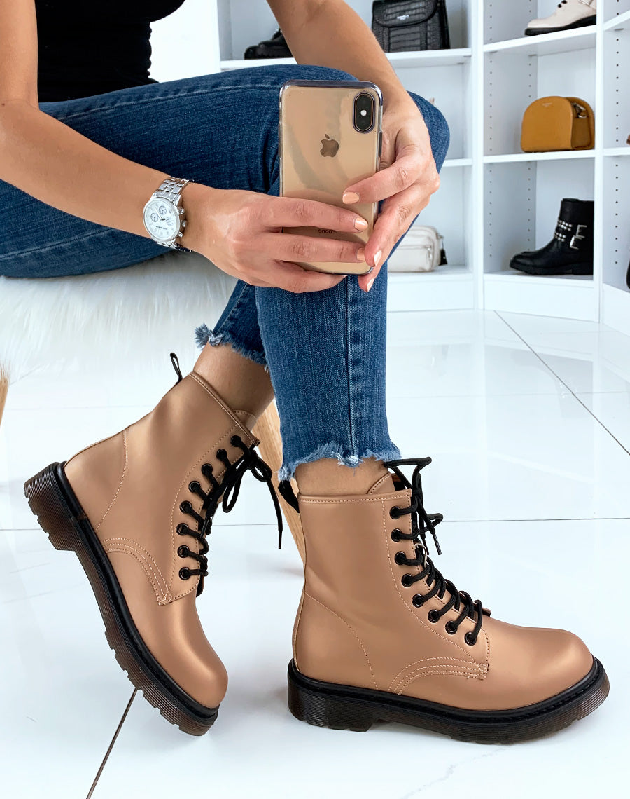 Bottines montante champagne