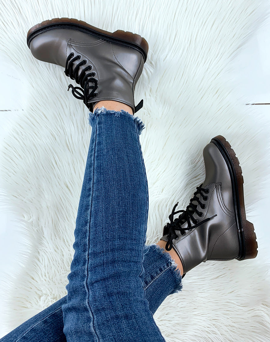 Bottines montante gris anthracite
