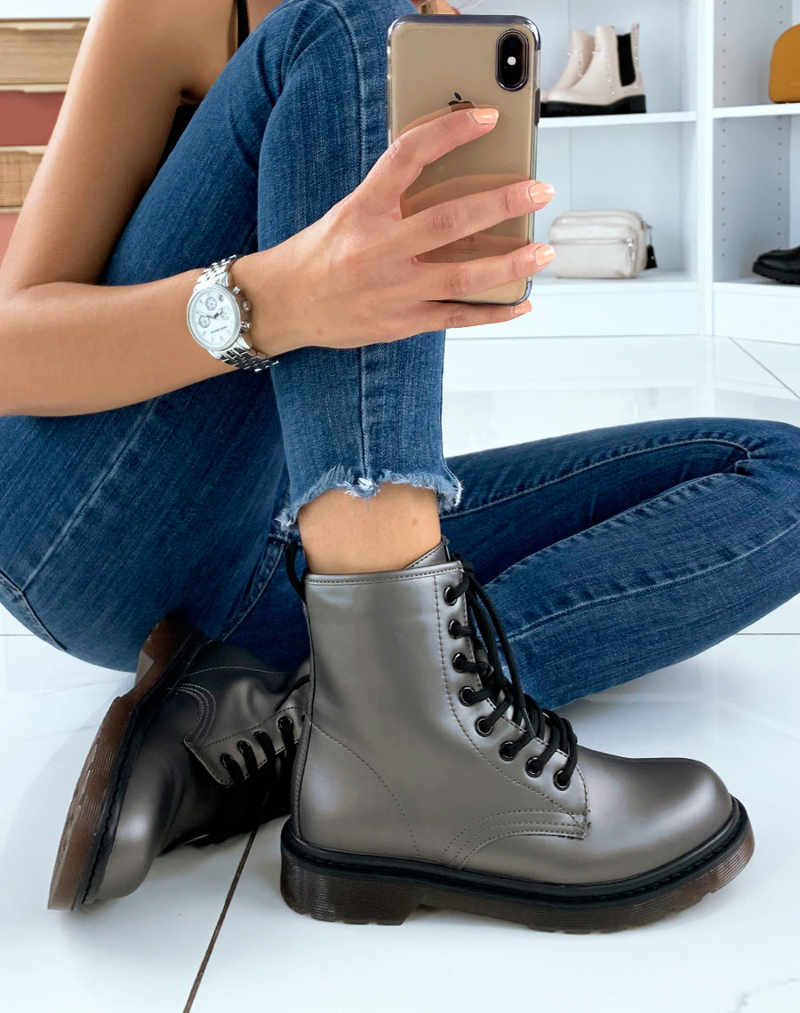 Bottines montante gris anthracite