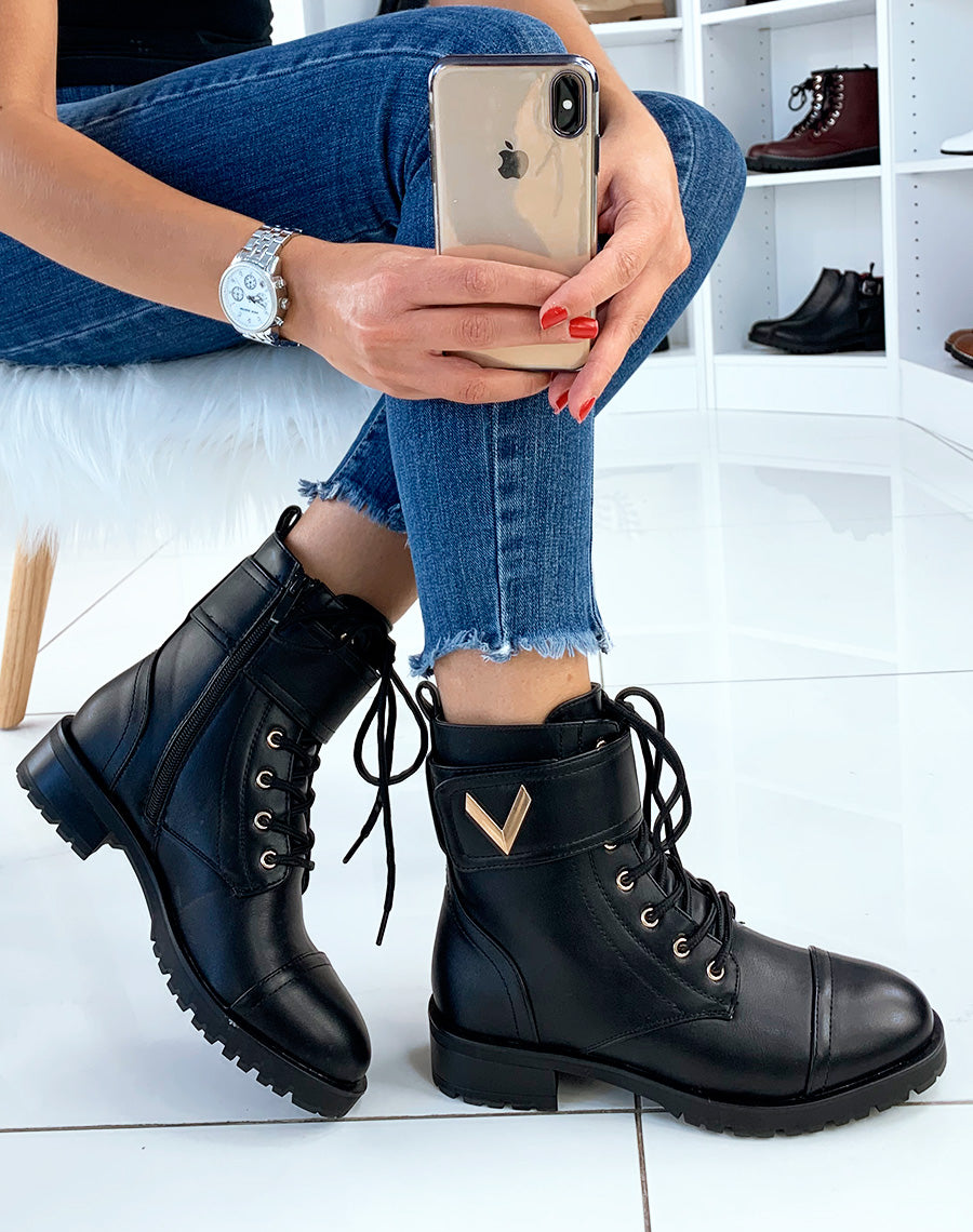 Bottines montantes noires