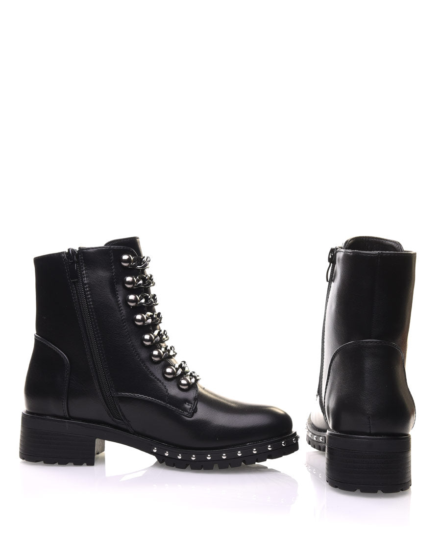 Bottines noires avec chaines