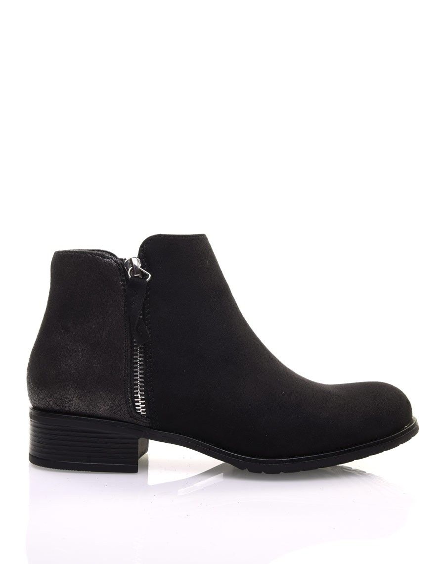 Bottines noires bi-matières