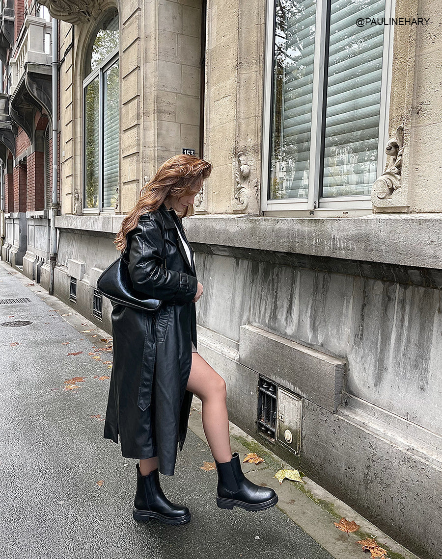 Bottines noires classiques avec fermeture éclair