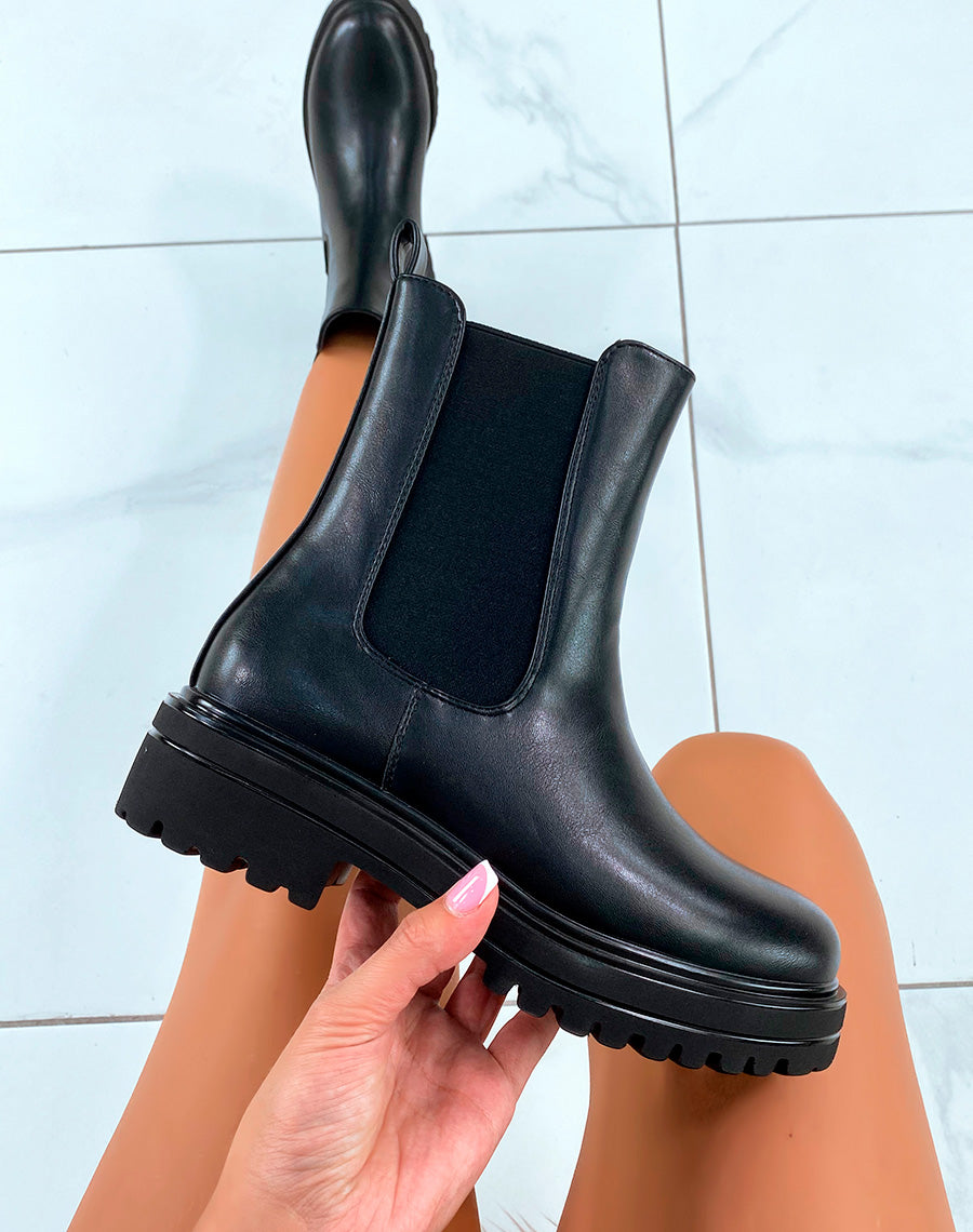 Bottines noires classiques avec fermeture éclair