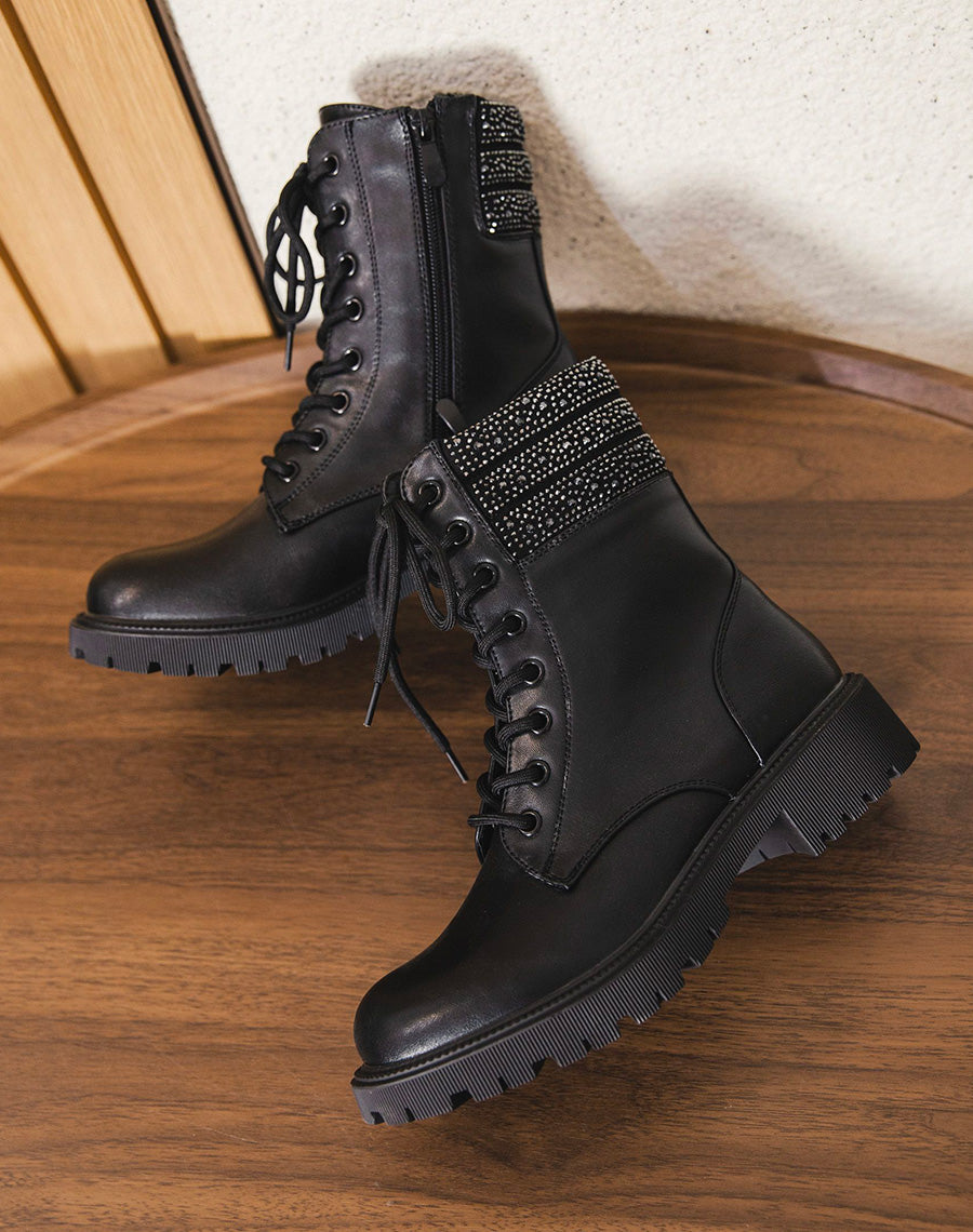 Bottines Montantes Snowmont Noires - Taille 37 - Matière Polyester - Fermeture Lacets - Neuf Avec étiquettes