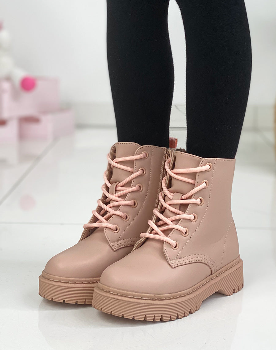 Bottines Biker Free Lance En Cuir Rose Clair Délavé - Pointure 39.5, Style Rock