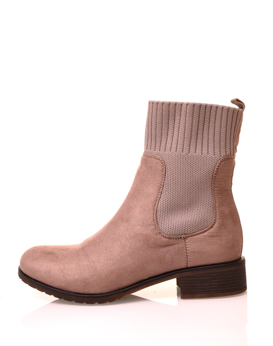 Bottines taupes montantes