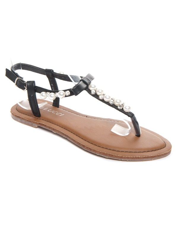 Chaussure femme Bellucci: Sandale à perle noire