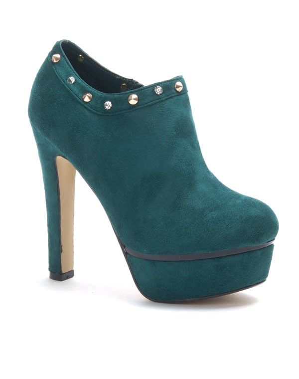 Chaussure femme Jennika: Bottine à talon vert - Main Image