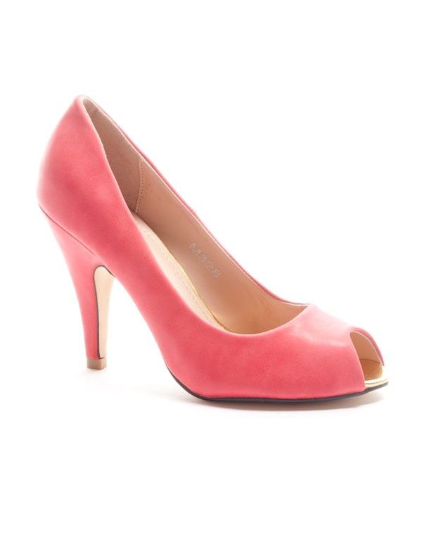 Chaussure femme Sinly: Escarpin ouvert corail - Main Image