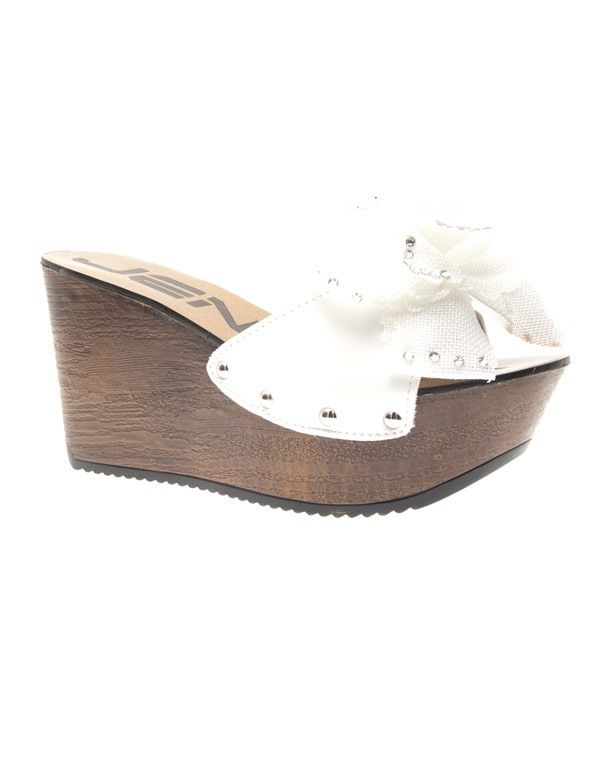 Chaussures femme Jennika: Sabots ouverts blancs