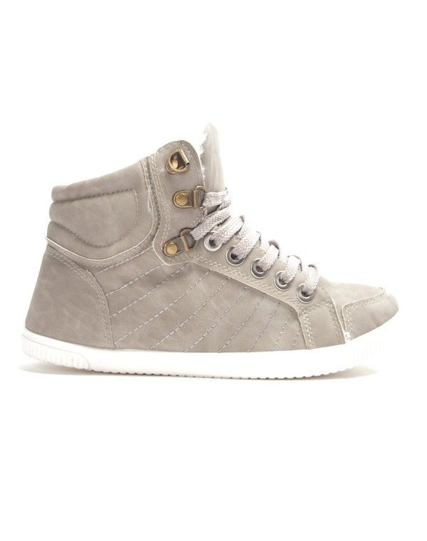 Chaussures femme Libra Pop: Basket fourrée - gris